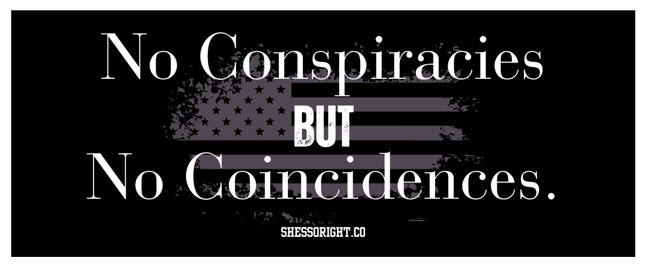 No Conspiracies But No Coincidences Bumper Sticker – She's So Right